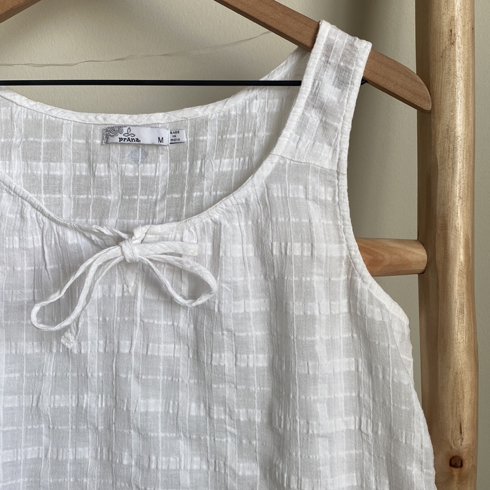 Prana Jardin White Cotton Tank Top Sz medium - Picture 3 of 6